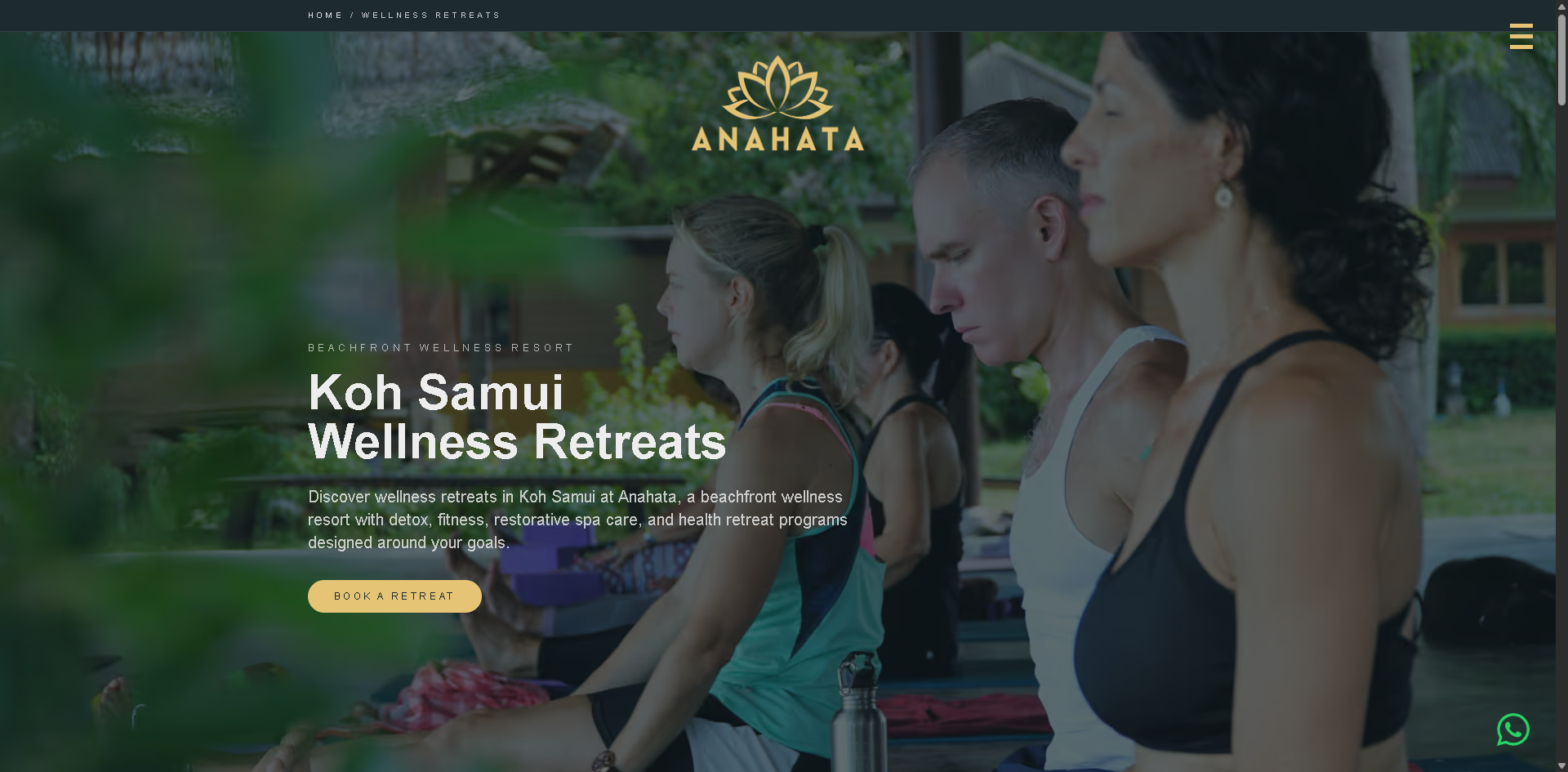 Preview website Anahata Wellbeing Resort