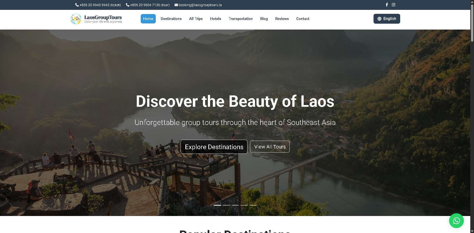 Preview website Laos Group Tours